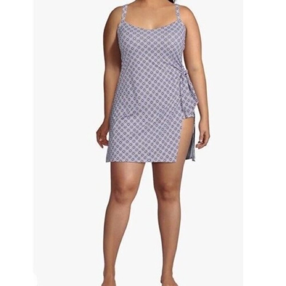 Lands' End UPF 50 Sweetheart One-Piece Swim Dress 26W